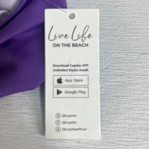 Cupshe One Shoulder One Piece Colorblock Swimsuit Small Purple New - Picture 10 of 10